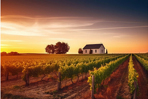 France Vineyard Landscape Sunset