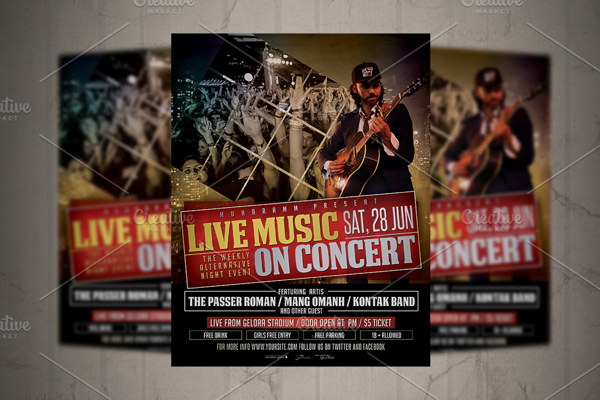 live Music Concert Flyer / Poster, a Flyer Template by Septian