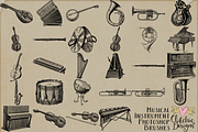 Music Instruments Photoshop Brushes preview 2