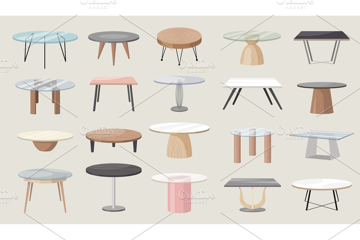 Furniture. Tables set of different, an Object Illustration by Onyx