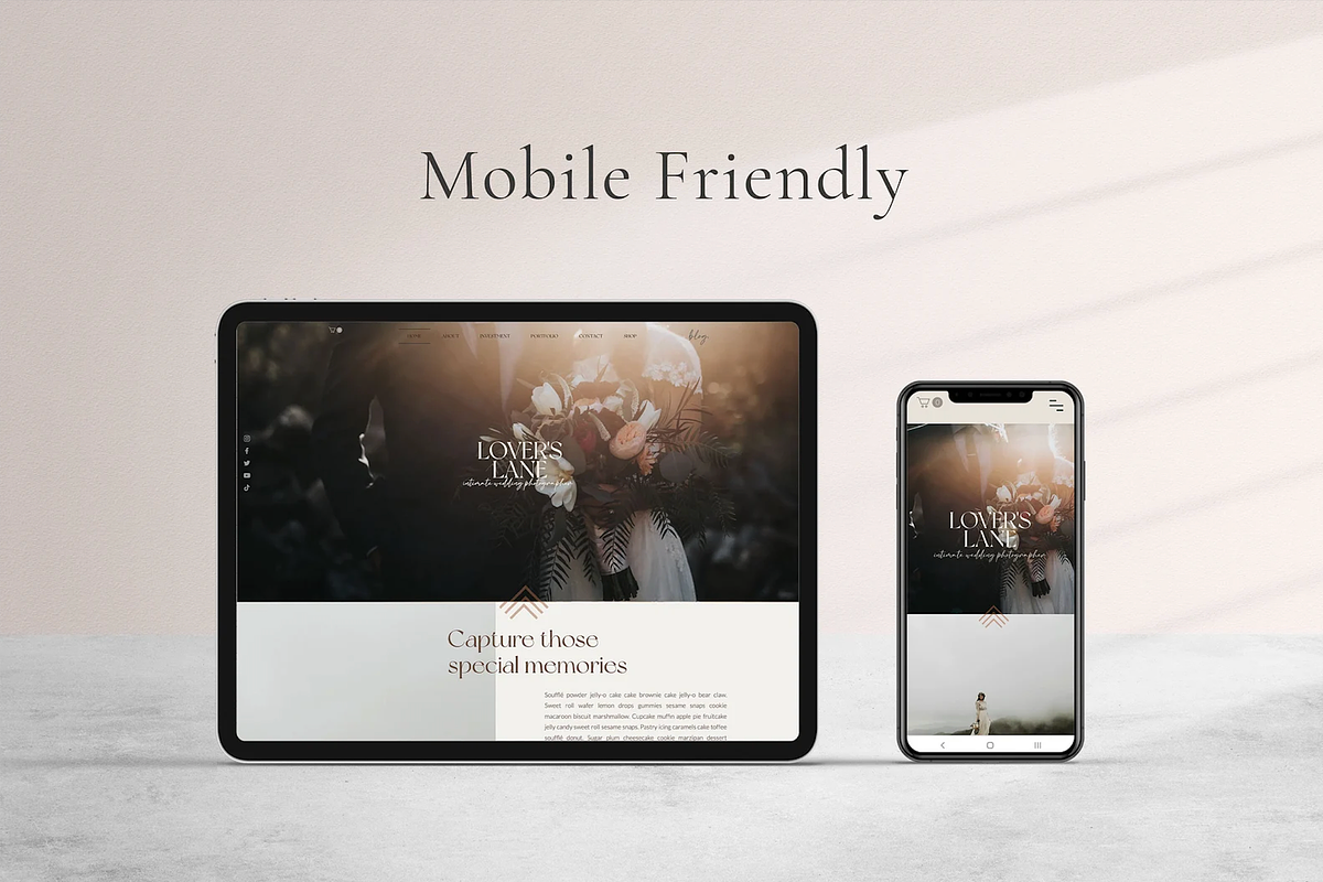 Wix Website Template - Lover's Lane, a Wix Template by pinesandpearls (Photo 3 of 6)