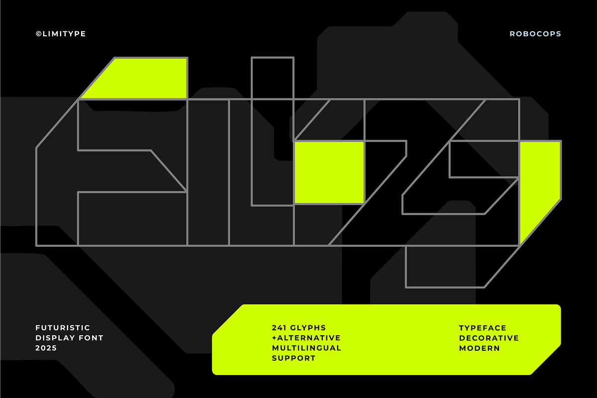 Robocops - Futuristic Font, a Sans Serif Font by limitype (Photo 4 of 14)