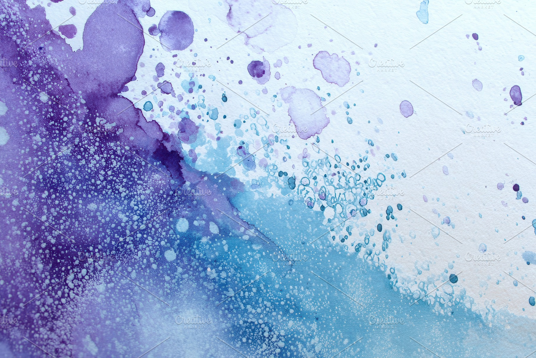 Abstract watercolor painting blue pu, a Photo by Pixeness Studio