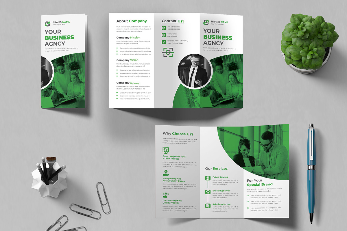 Trifold Brochure Template, a Brochure Template by MightyDesign (Photo 1 of 5)