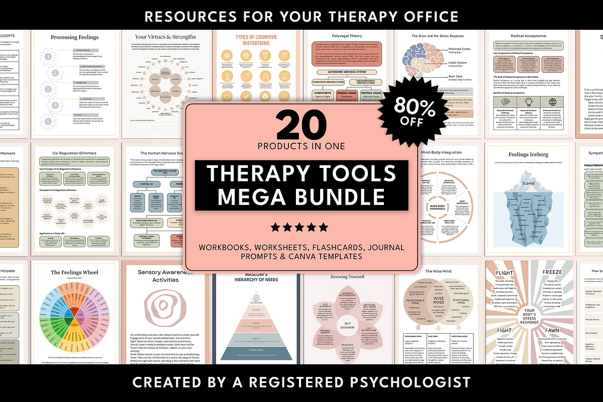 Therapy Tools Canva Template Bundle, a Templates & Theme by Miri Campbell (Photo 1 of 9)