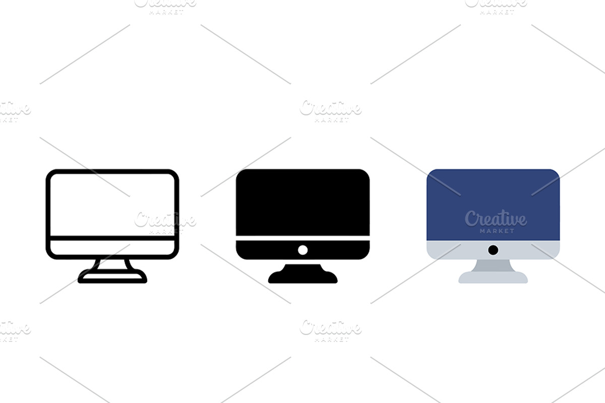 Computer Monitor Vector Art, a Solid Icon by Artonix (Photo 2 of 2)