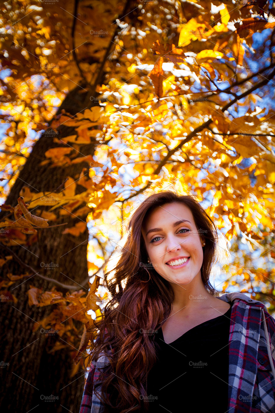 Autumn Beauty Containing Lady Girl And Young