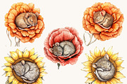 Mice in a Flower Clipart Bundle, an Animal Illustration by Design Scotch (Thumbnail 6 of 8)