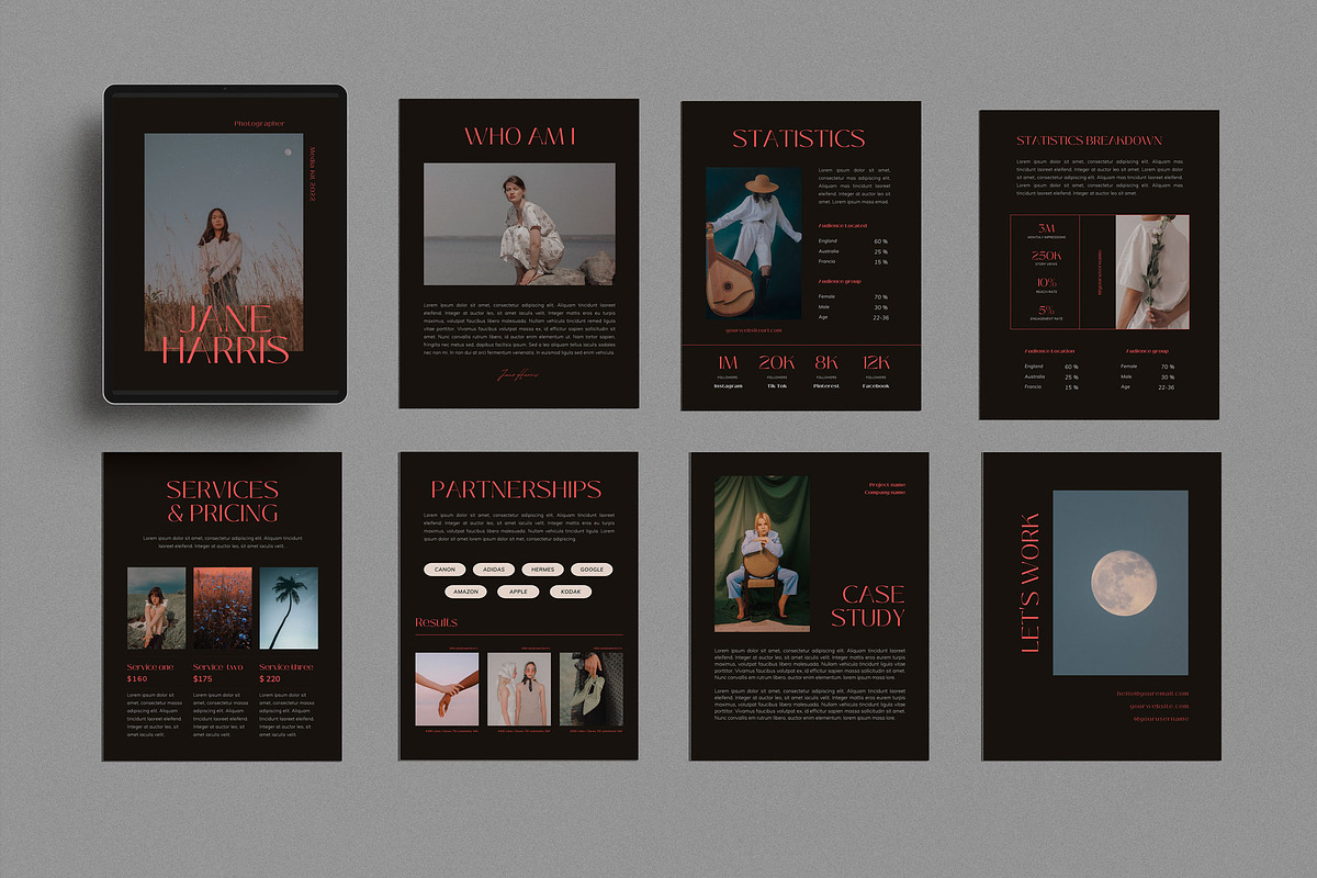 DARK MODE | Media Kit Canva Template, a Magazine Template by Sierra Creative Studio (Photo 4 of 9)