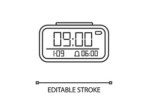 Digital Alarm Clock Linear Icon