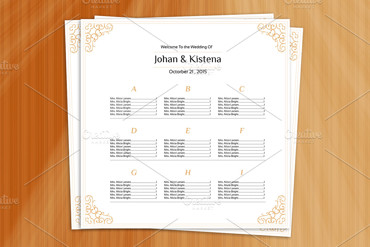 Wedding Seating Chart Template, a Poster Template by retrographix (Photo 1 of 2)