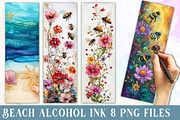 Beach Alcohol Ink Painting Bookmark, an Illustration by Watercolor design (Thumbnail 1 of 4)