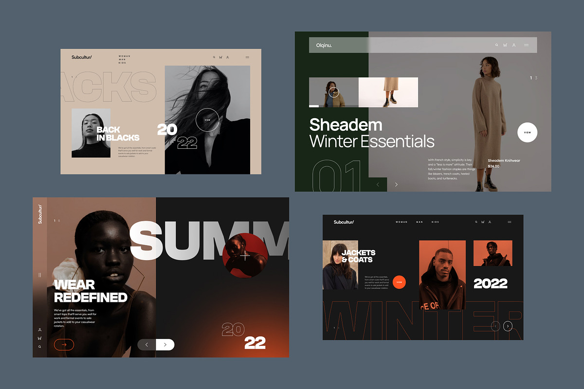 Olqinu - Figma Fashion Web Headers, an UI Kit Template by neuwebz (Photo 3 of 5)