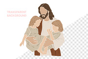 Jesus and Kids Christian Png, a Person Illustration by ⋒DesignECShop⋒ (Thumbnail 2 of 3)