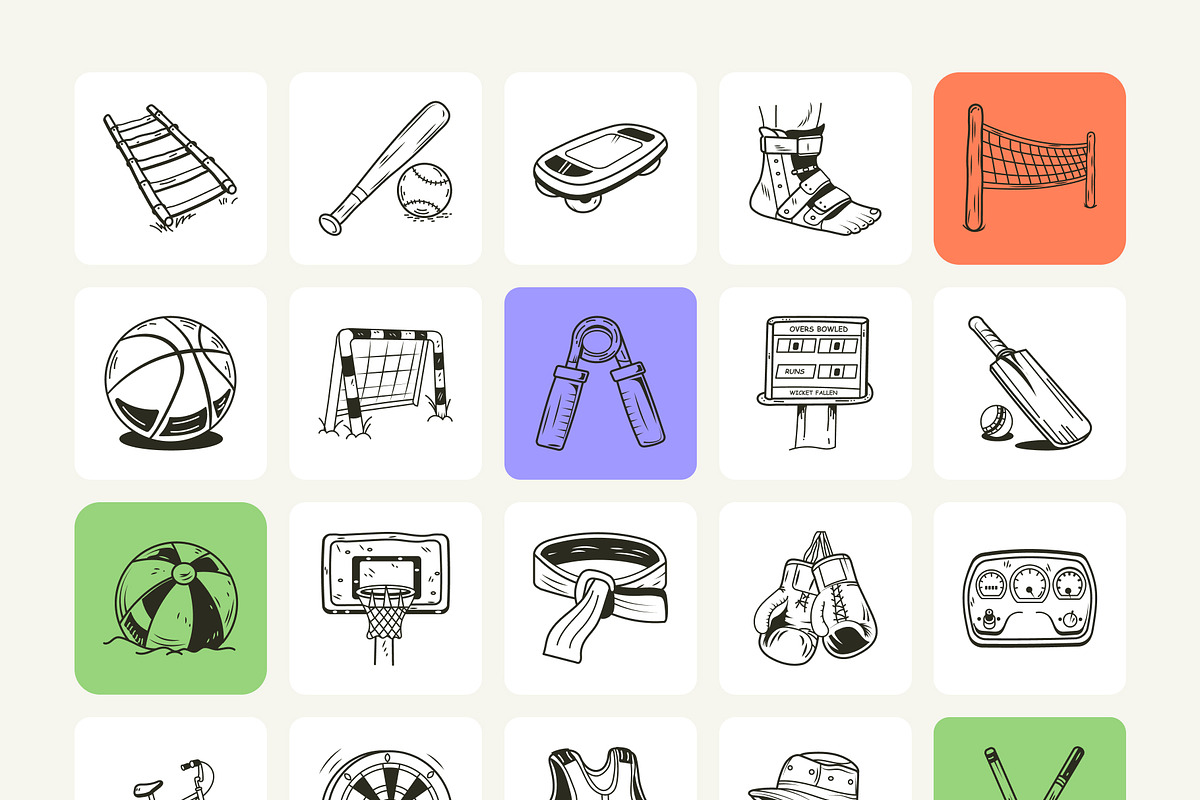 Sports Doodle Icons, an Object Graphic by Brickclay (Photo 7 of 8)
