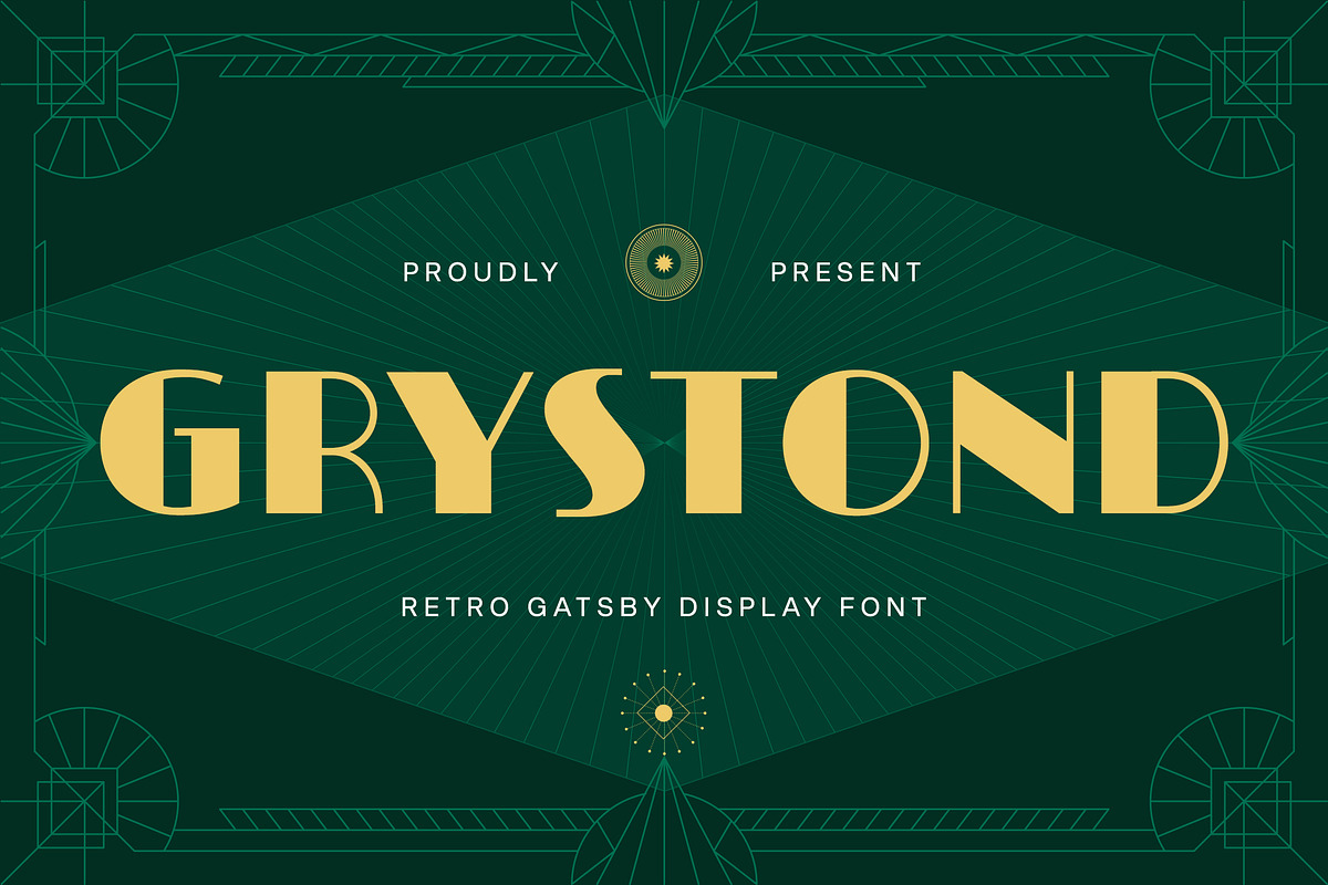 Grystond - Modern Retro Art Deco, a Sans Serif Font by Typia Nesia (Photo 1 of 14)