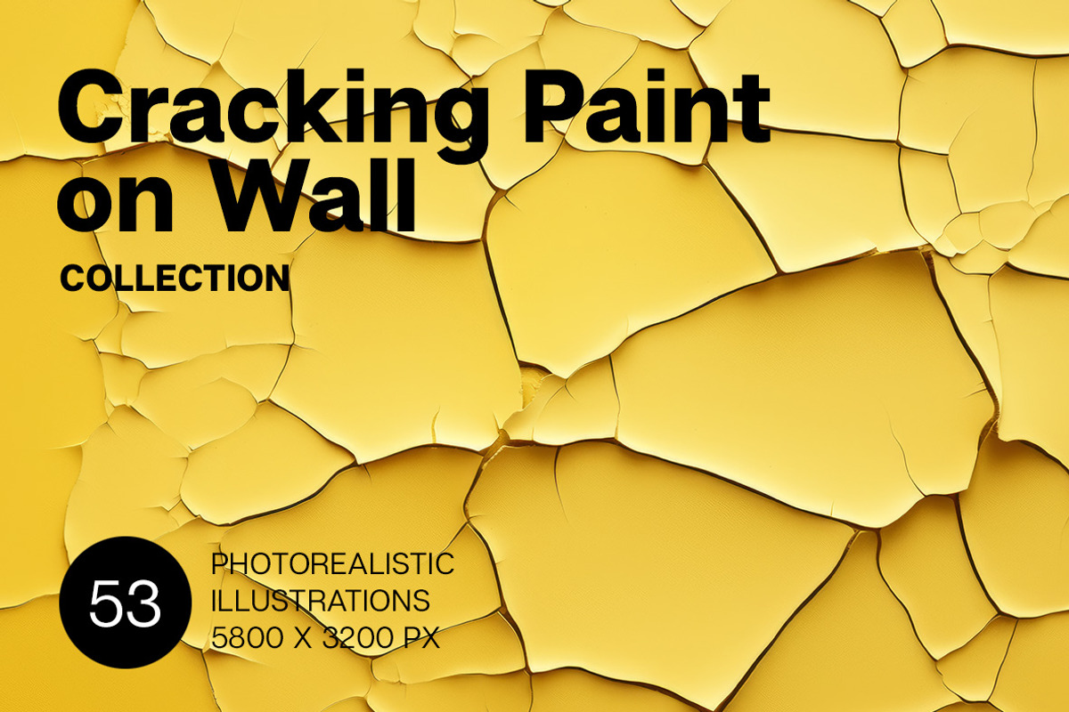 Cracking paint on wall. 53 images, a Texture Graphic by Handmadefont (Photo 1 of 12)