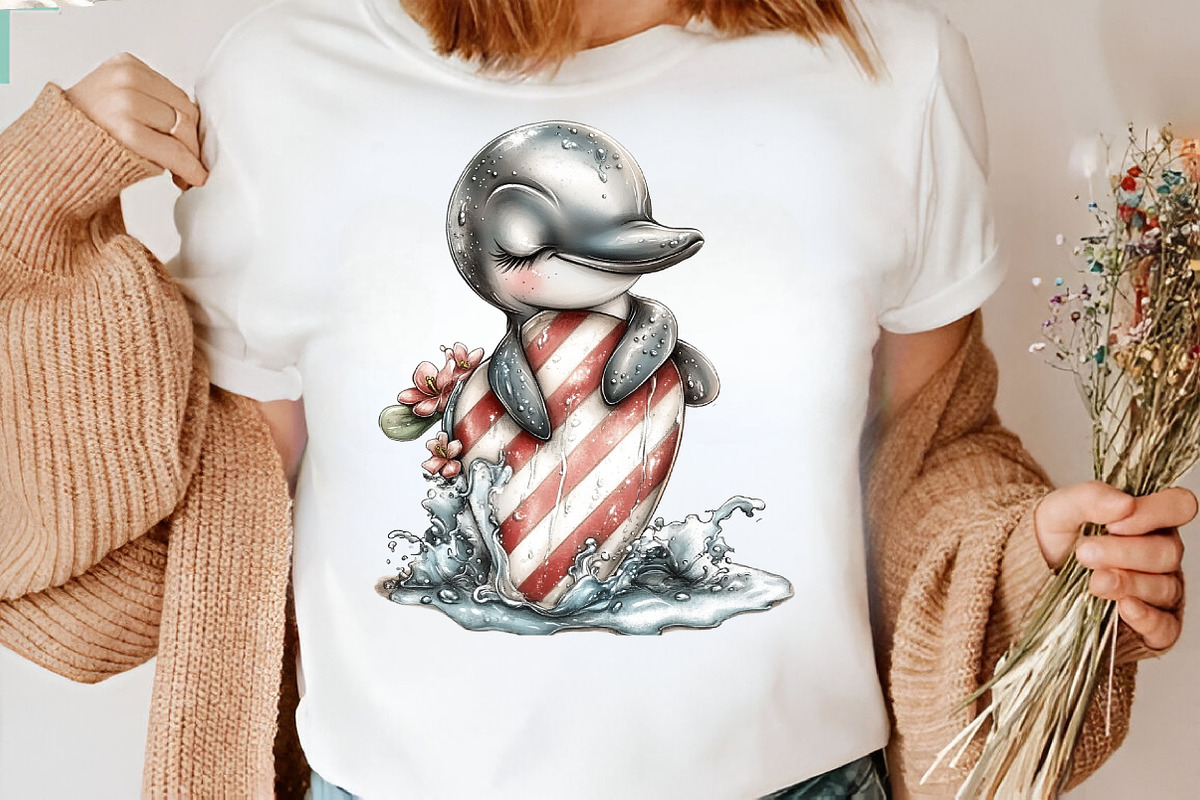 Whimsical Summer Dolphins Clipart, an Illustration by SVGArt (Photo 9 of 9)