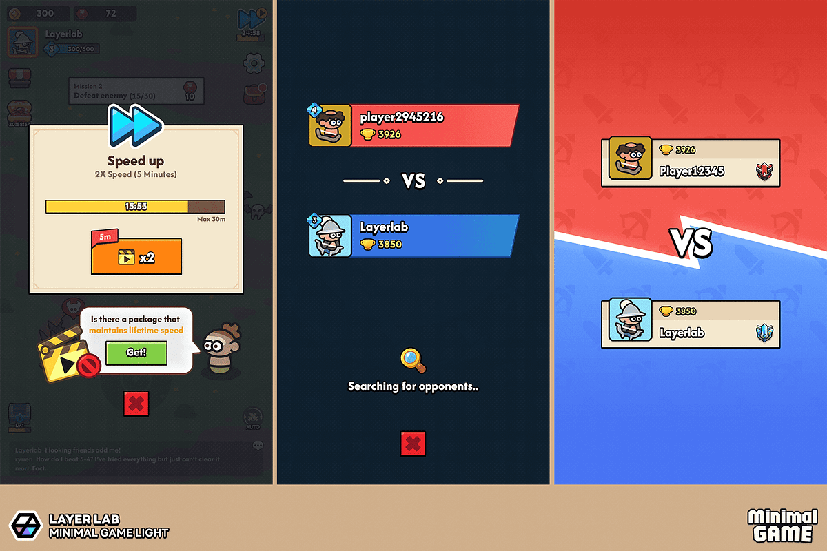 GUI Pro - Minimal Game Light, an UI Kit Template by LAYERLAB (Photo 23 of 51)