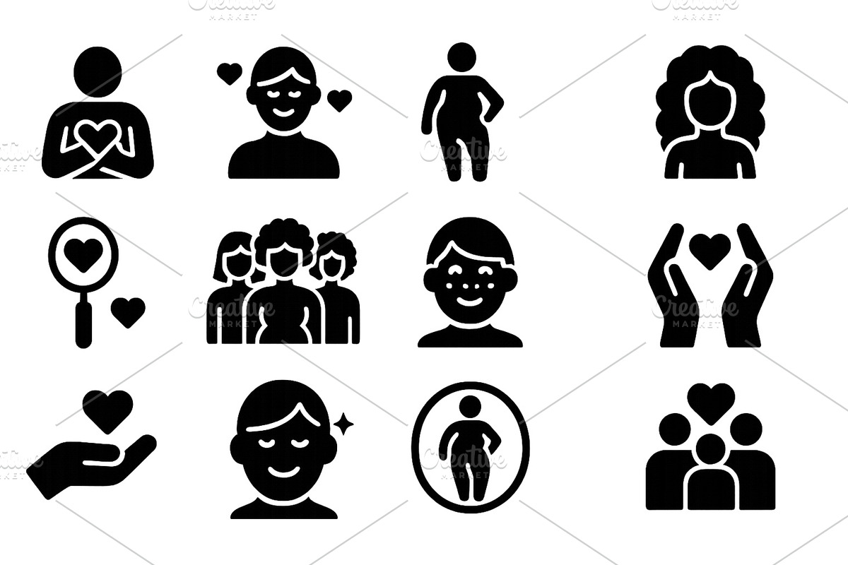 Icons representing love and body, a Person Illustration by ZinetroN