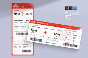 Boarding Pass Template, a Card Template by BrandPacks