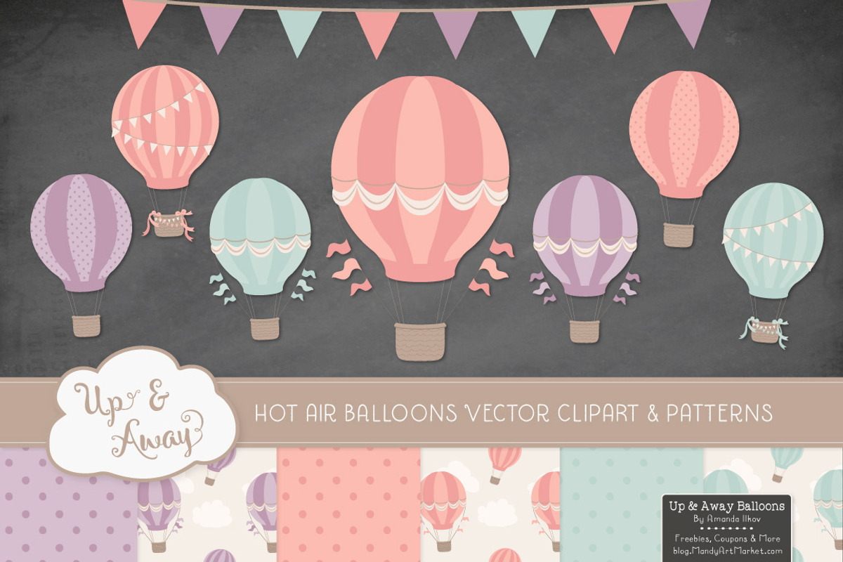 Vintage Girl Hot Air Balloons, an Illustration by Amanda Ilkov (Photo 2 of 5)