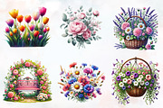 Floral Garden Spring Clipart, Spring, an Illustration by RobertsArt (Thumbnail 7 of 7)
