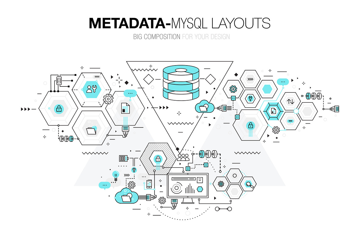 Metadata trendy compositions 7 ps, a Technology Illustration by Vladimir Vihrev (Photo 2 of 7)
