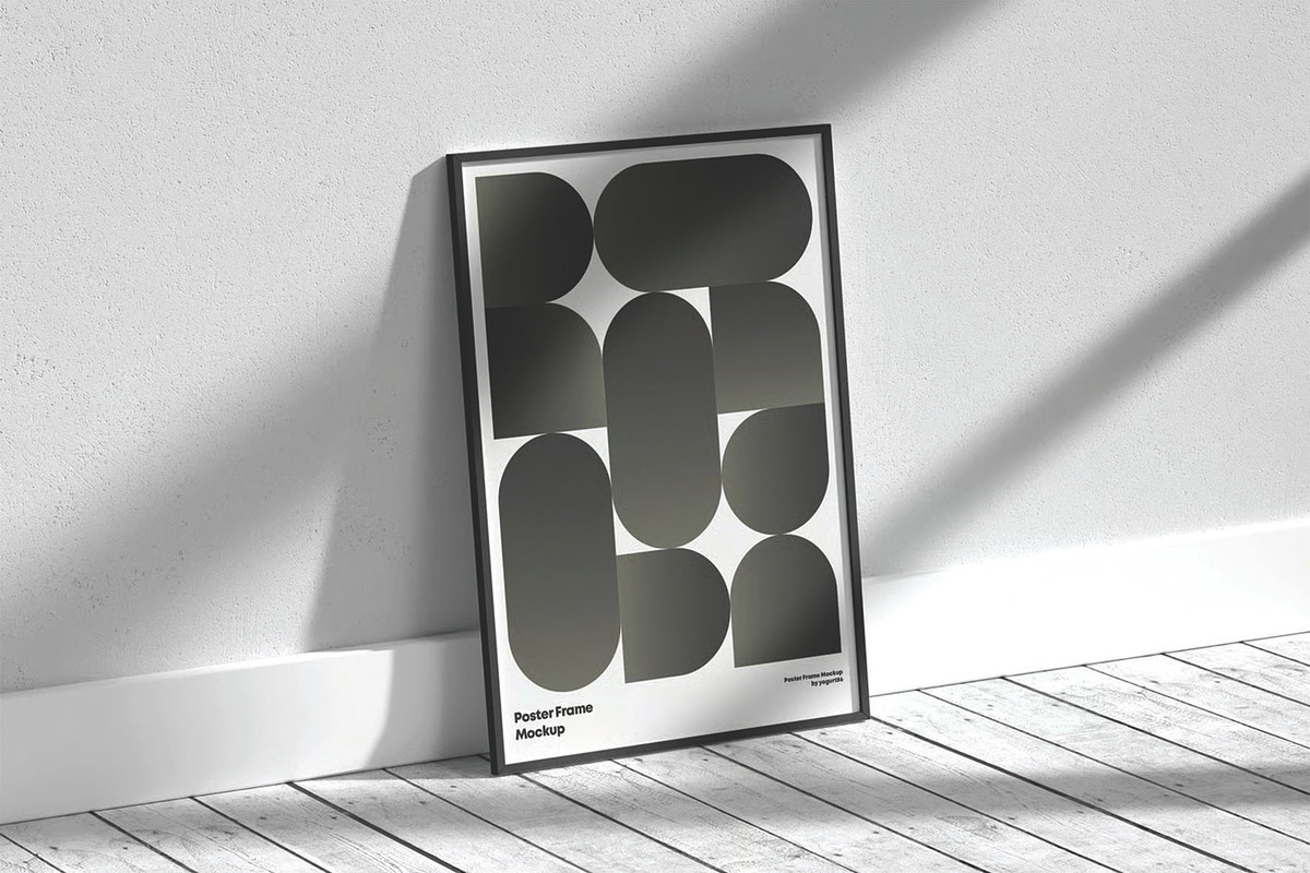 Minimalist Poster Wall Frame Mockup, a Packaging Mockup by DesignRushMarket (Photo 7 of 16)
