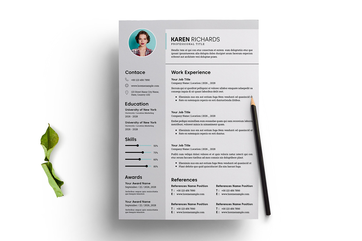 Corporate Resume Template, a Resume Template by evgenystudio (Photo 2 of 4)