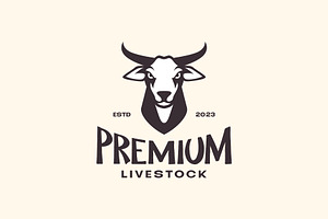 dairy cow head livestock logo, a Branding & Logo Template by devastd