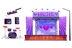 Outdoor music festival design, an Illustration by art PVP - market