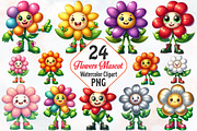 Flowers mascot sublimation clipart, an Illustration by RobertsArt (Thumbnail 1 of 7)