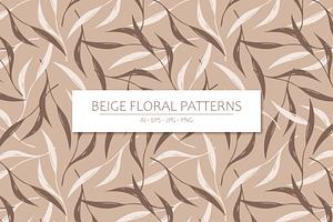 Beige Floral Patterns, a Pattern Graphic by Naiadin