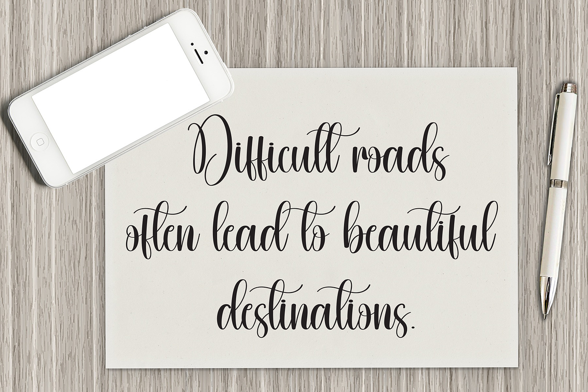 Delight | Script Font, a Handwritten Font by Scratchones (Photo 2 of 9)