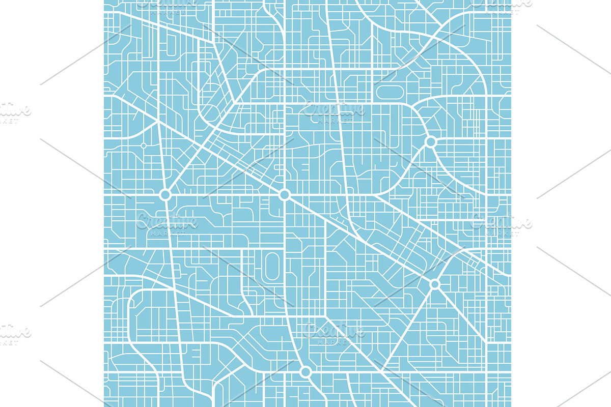 City map pattern, streets and roads, a Decorative Illustration by Vector Tradition