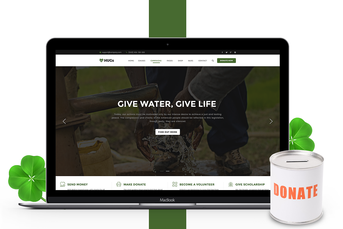 Hugs Charity/Nonprofit Template PSD, a Websites & App Template by No.13 (Photo 1 of 6)