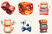 Casino Watercolor Cliparts, an Illustration by OK Design (Thumbnail 4 of 5)