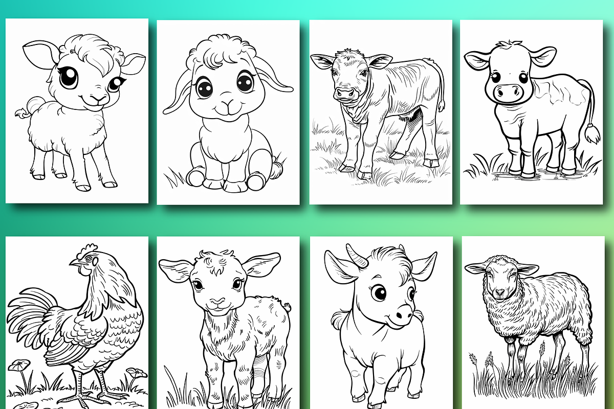 Farm Animals Coloring Book for Kids, an Animal Illustration by Printable Design Store (Photo 4 of 7)