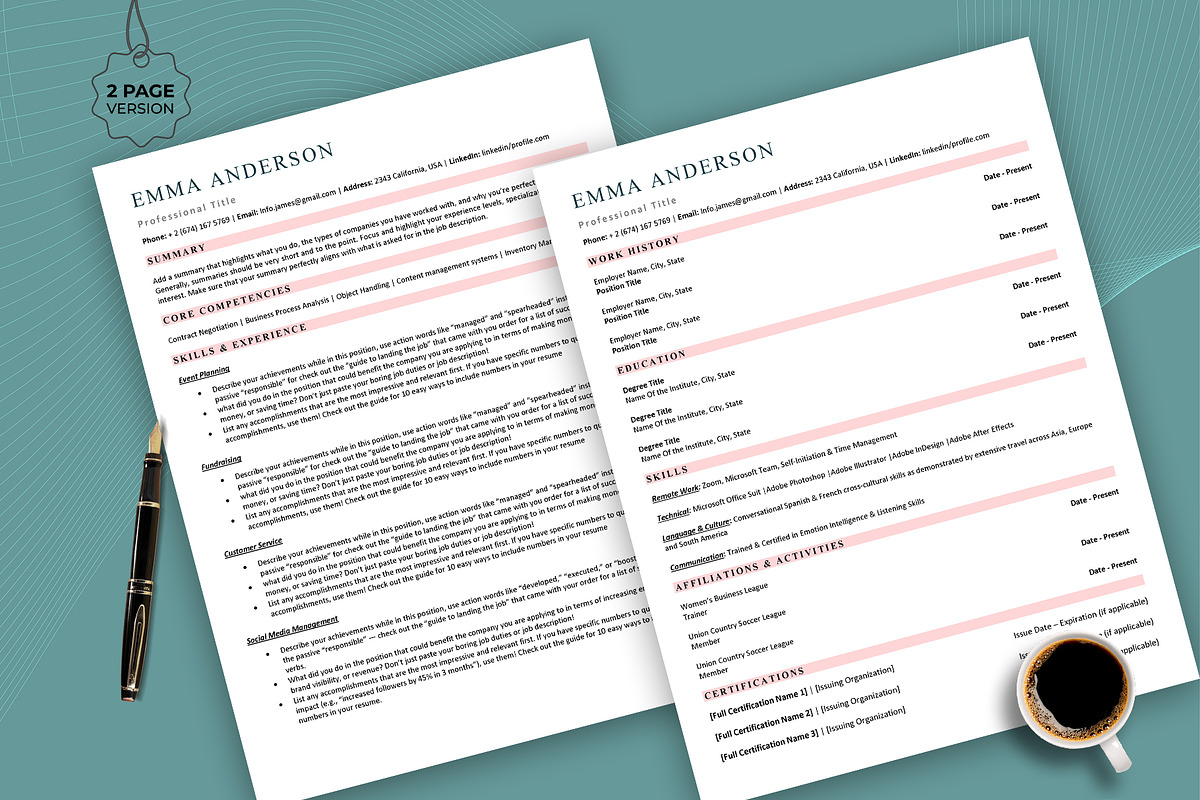 Easy to edit ATS resume template, a Resume Template by Design_Xlab (Photo 2 of 10)