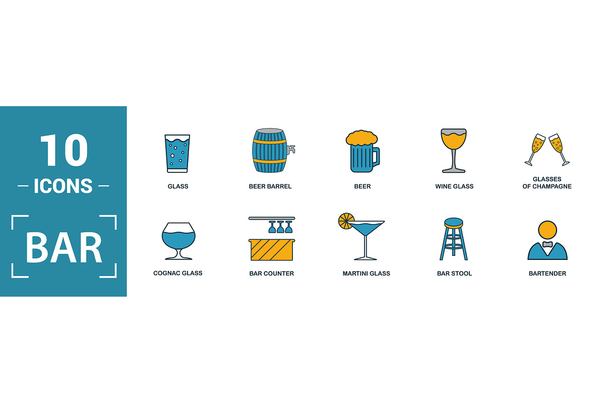 Bar Two Color Icon Set, an Object Graphic by Aimagenarium@gmail.com (Photo 3 of 3)