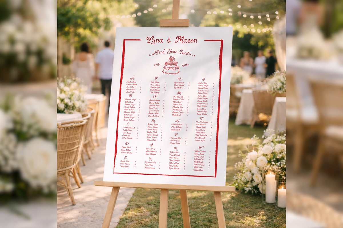 Alphabetical Seating Chart bd002, a Poster Template by TyphoonStudio (Photo 1 of 9)