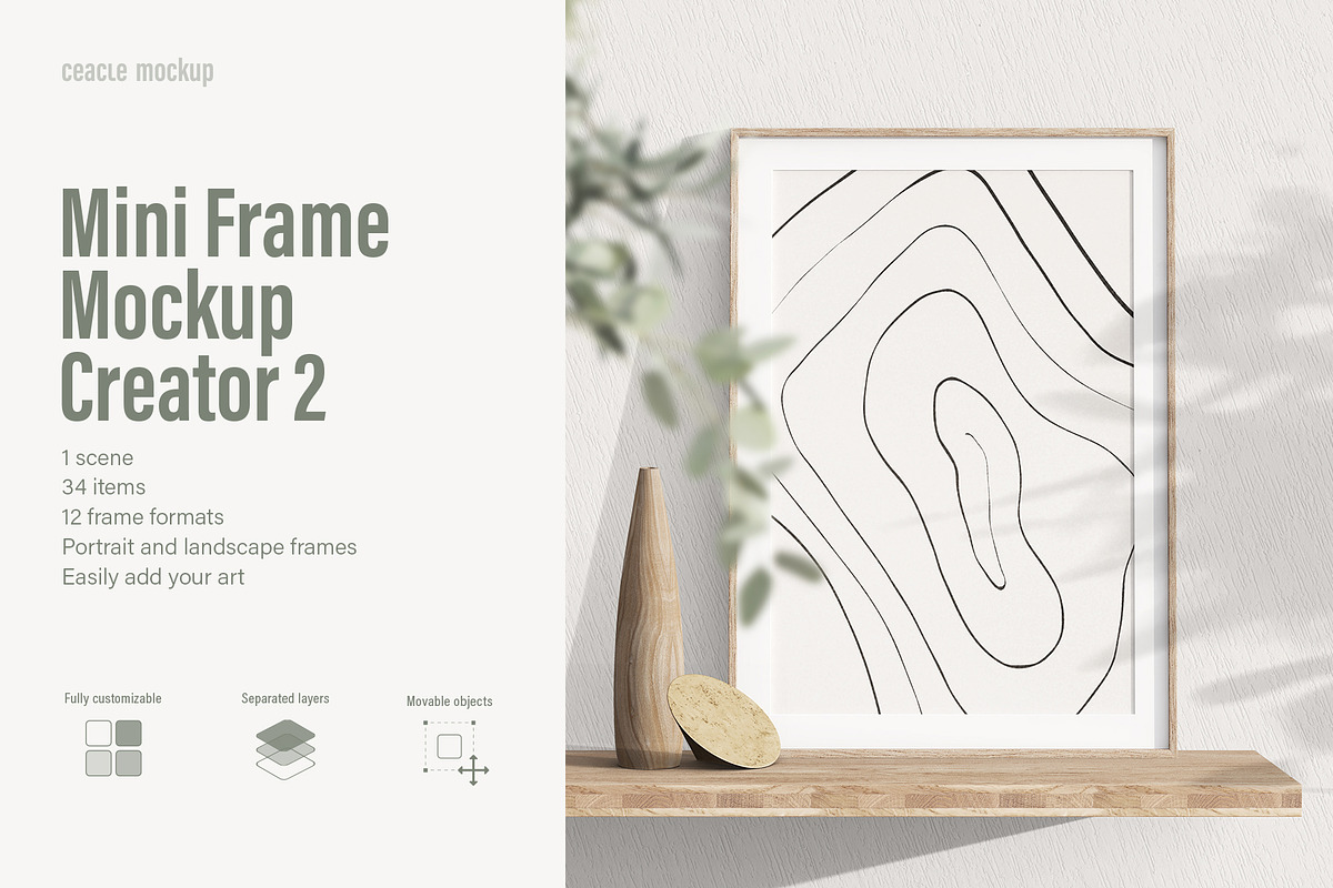 Mini Fame Mockup Creator 2, a Print Template by Ceacle Mockup (Photo 1 of 3)