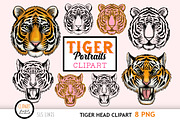 Tiger Clipart & Lineart PNGs, an Animal Illustration by SLS Lines (Thumbnail 1 of 7)