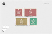 Retro Postage Stamp Mockup, an Advertising Mockup by Custom Scene (Thumbnail 2 of 10)
