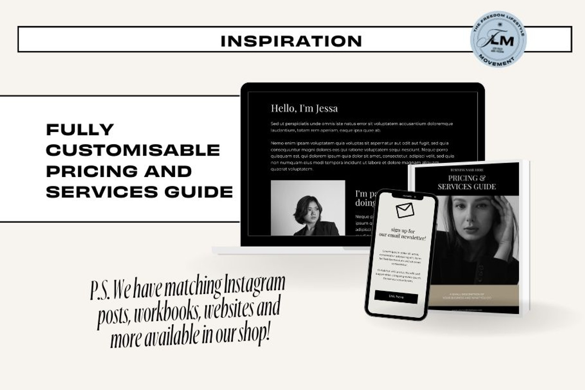 Pricing Guide - Noir Luxe, a Templates & Theme by Freedom Business Shop (Photo 9 of 11)