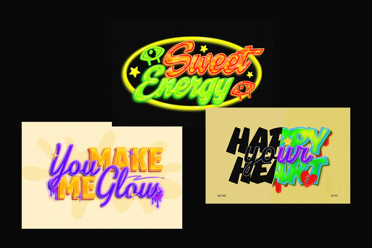 Retro Neon Airbrush Text Effect, a Layer Style Add-On by Matsero (Photo 2 of 4)