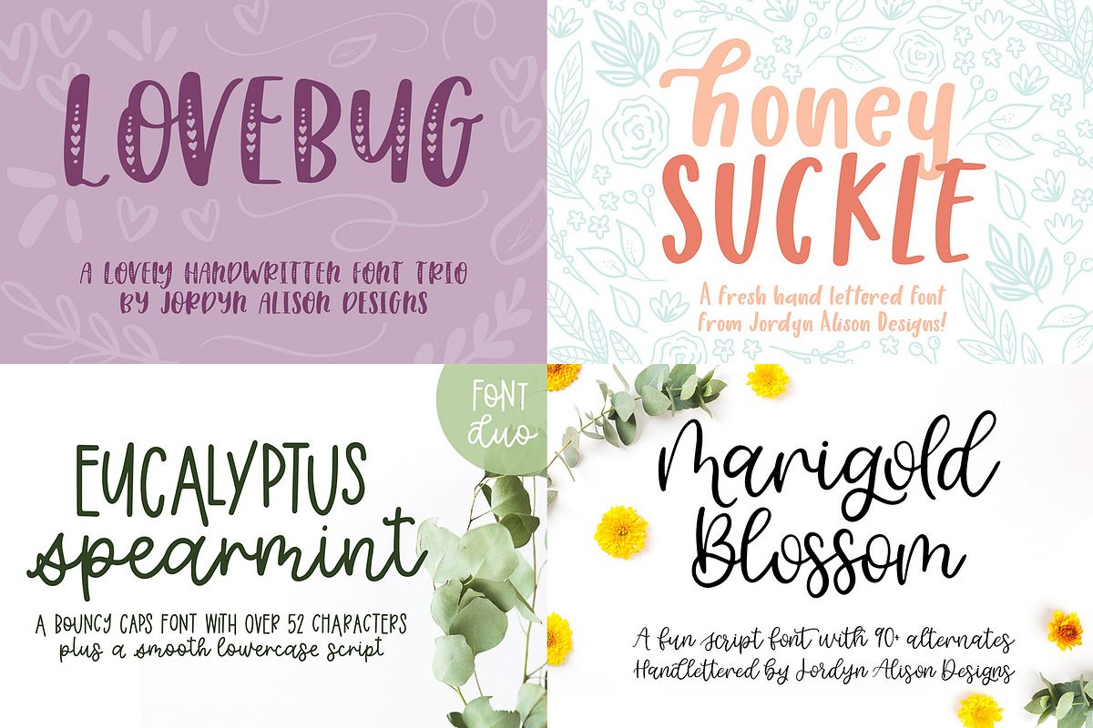 Entire Font Collection, Future Fonts, a Script Font by Jordyn Alison Designs (Photo 3 of 8)