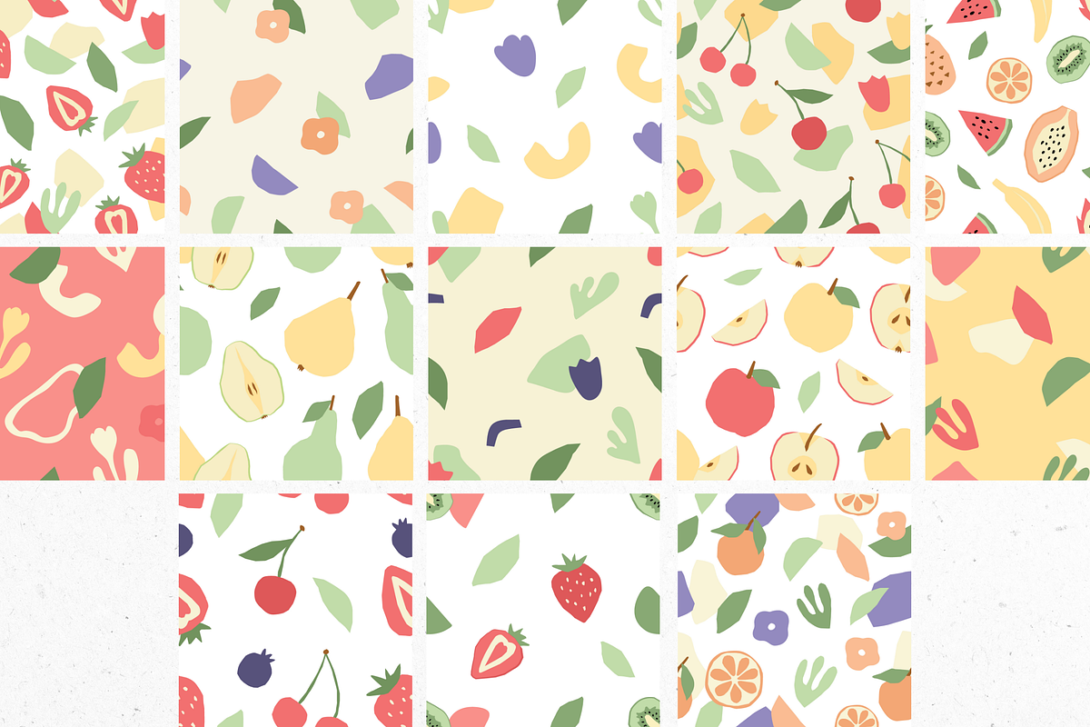 Fruits and Flowers Seamless Patterns, a Pattern Graphic by Ollyta May (Photo 7 of 9)