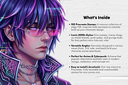 100 Y2K Male Hair Procreate Stamps, a Brush Add-On by Selentaori Studio (Thumbnail 3 of 11)